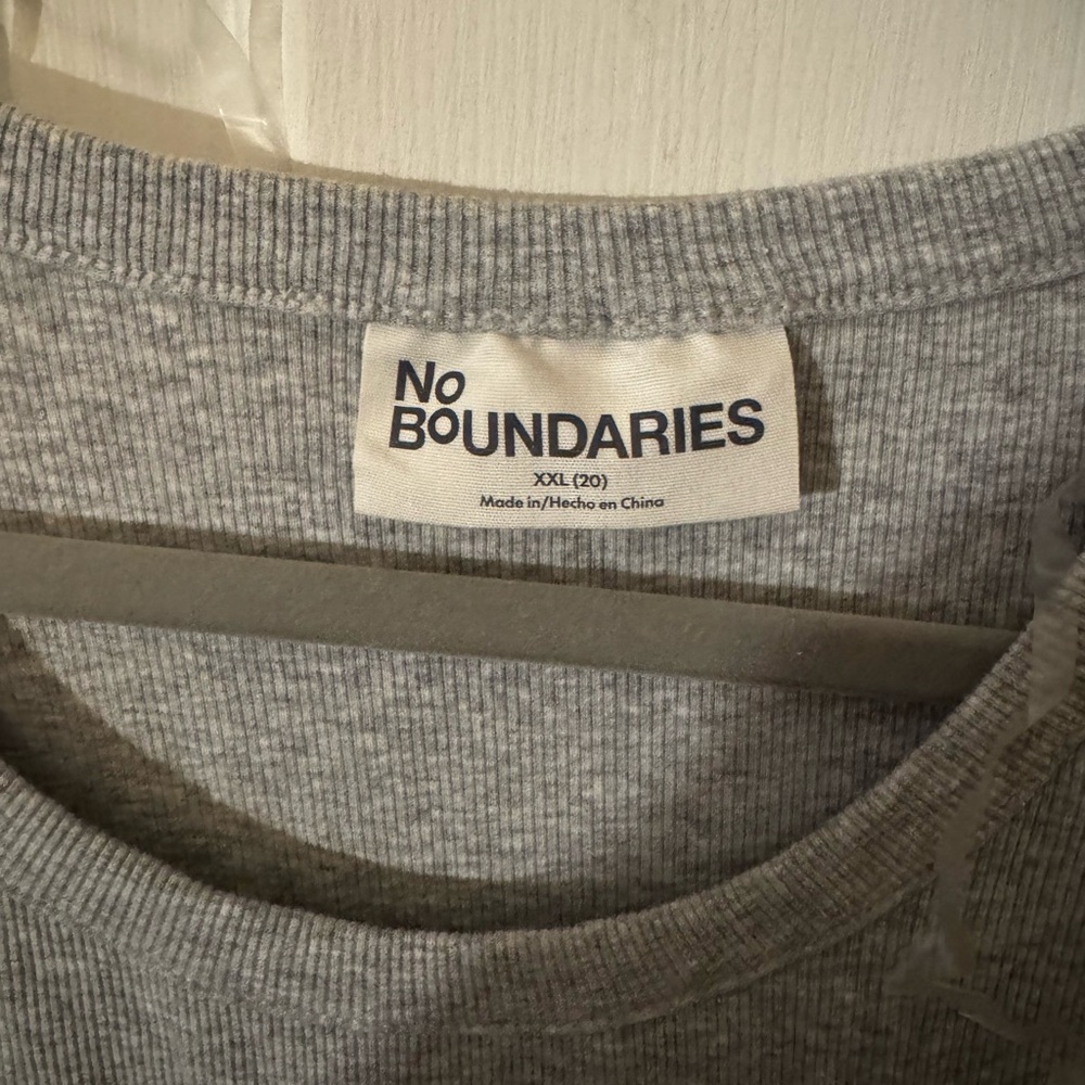 No Boundaries Light Gray Ribbed Dress - Picture 2 of 4